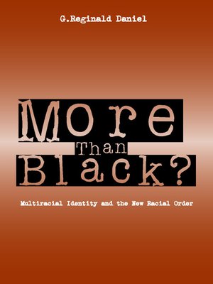 cover image of More Than Black